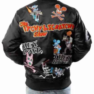 Itchy and Scratchy Black Bomber Jacket
