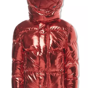 Jordan Craig Puffer Hooded Metallic Red Kids Jacket