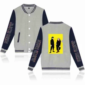 Jujutsu Kaisen Blue & Grey Baseball Jacket