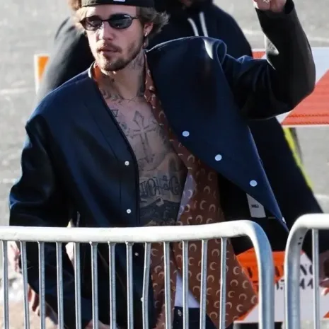 Justin Bieber Super Bowl Black Jacket2 Justin Bieber Super Bowl Black Jacket