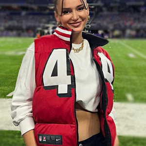 Kristin Juszczyk 49ers Red Puffer Vest