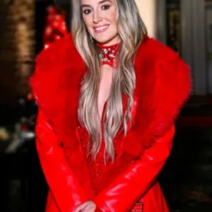 Lainey Wilson Red Faux Fur Coat