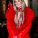 Lainey Wilson Red Faux Fur Coat