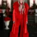 Lainey Wilson Red Faux Fur Coat
