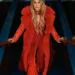 Lainey Wilson Red Faux Fur Coat