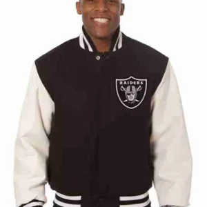 Las Vegas Raiders Two-Tone Wool and Leather Jacket