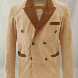 Latte Beige Suede Hampton Leather Peacoat
