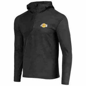 Levelwear Los Angeles Lakers Black Camo Quarter-Zip Hoodie
