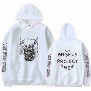 Lil Peep Angel Protect Me White Hoodie
