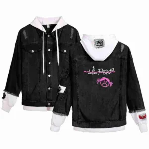 Lil Peep Angry Girl Black Denim Jacket