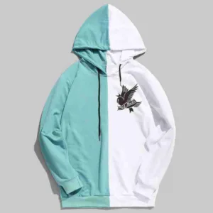 Lil Peep Crybaby Half Colored Blue Hoodie