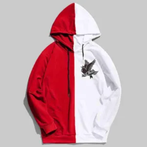 Lil Peep Crybaby Half Colored Red Hoodie