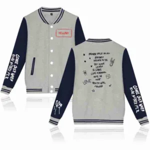 Lil Peep Hellboy Baseball Gray Jacket