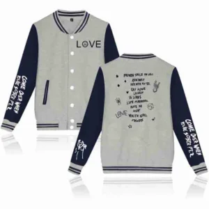 Lil Peep Love Baseball Gray Jacket