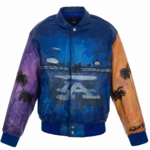 Los Angeles Dodgers Hand-Painted Leather Jacket – Royal