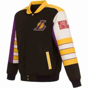 Los Angeles Lakers Black Stripe Colorblock Nylon Jacket