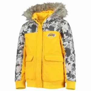 Los Angeles Lakers Youth Gold Playmaker Camo Jacket