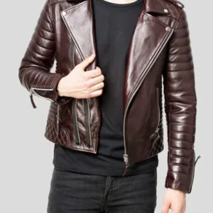 MEN’S QUILTED LEATHER MOTORCYCLE JACKET