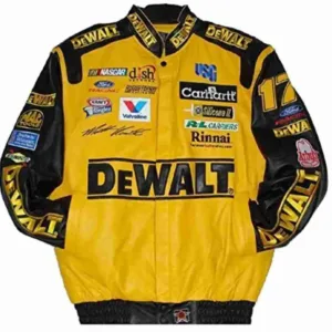 Matt Kenseth Dewalt Leather Yellow Jacket