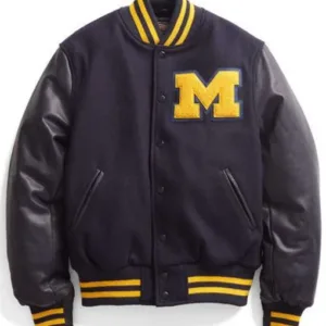 Men?s Black Michigan Letterman Jacket