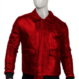 Men Bomber Red Velvet Jacket