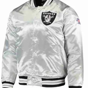 Men Raiders Las Vegas Super Silver Jacket
