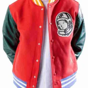 Men Red Letterman Varsity Jacket