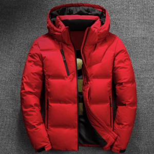 Men Thermal Thick Red Parka Coat