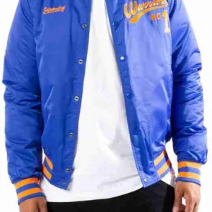 Men Varsity Bomber Blue Jacket