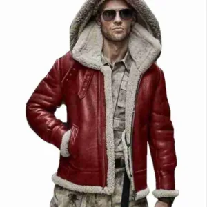 Men WJE05 Belted Collar Shearling Jacket