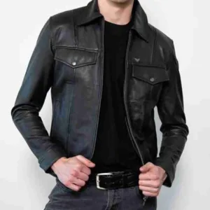 Mens Black Future Trunks Dragon Ball Leather Jacket