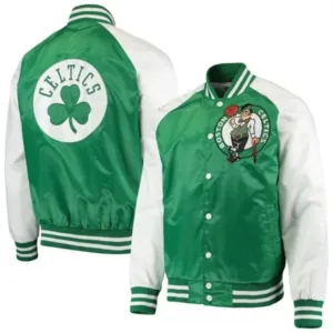 Men?s Boston Celtics Point Guard Satin Full-Snap Jacket