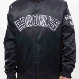 Mens Brooklyn Nets Satin Jacket