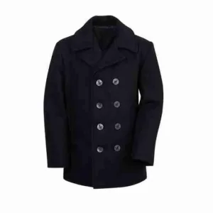 Men?s Classic Naval Black Peacoat