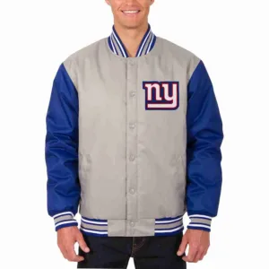 Men’s Gray New York Giants Poly Twill Jacket