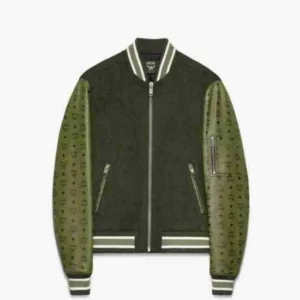 Men’s Green Wool Bomber Jacket