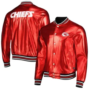 Men’s Kansas City Chiefs Red Metallic Bomber Jacket