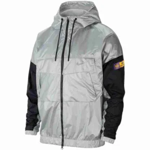 Mens Los Angeles Lakers Silver Courside Chrome Jacket