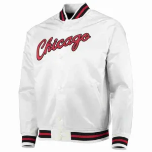 Mens Mitchell & Ness White Chicago Bulls Hardwood Jacket