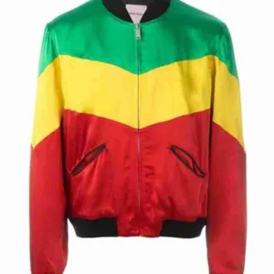 Mens Rastafari Bomber Color Block Jacket