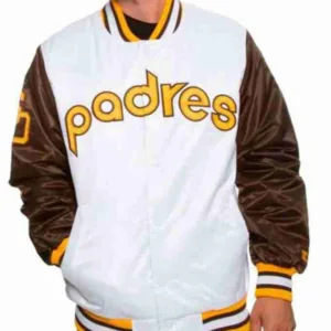 Men?s San Diego Padres Brown and White Jacket
