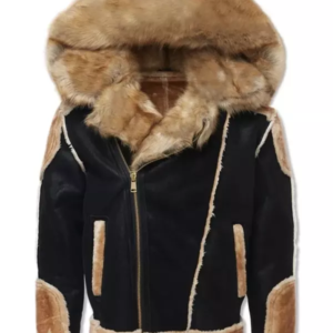 Men?s Shearling Moto Coffee Jacket