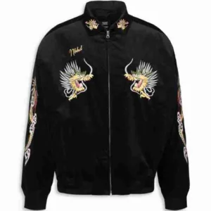 Men’s Souvenir Bomber Black Jacket