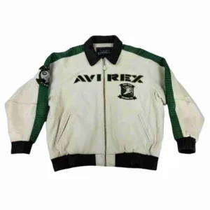 Mens Vintage Leather White Jacket