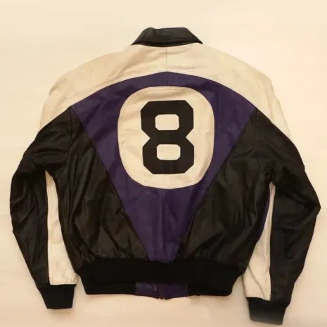 Michael Hoban Purple and Black Leather “8 ball” Jacket1 Michael Hoban Purple and Black Leather “8 ball” Jacket1