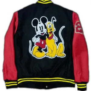 Mickey Mouse and Pluto Hello Folks Letterman Jacket