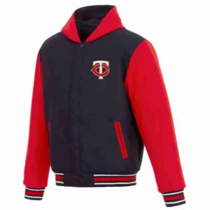 Minnesota Twins Two-Tone Reversible Fleece Hooded Jacket