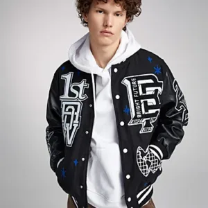 Monochrome Bright Future Varsity Jacket