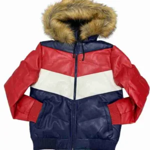 Multicolored Fur Hooded Puffer Jacket