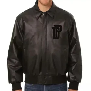 NBA Team Detroit Pistons Black Leather Jacket